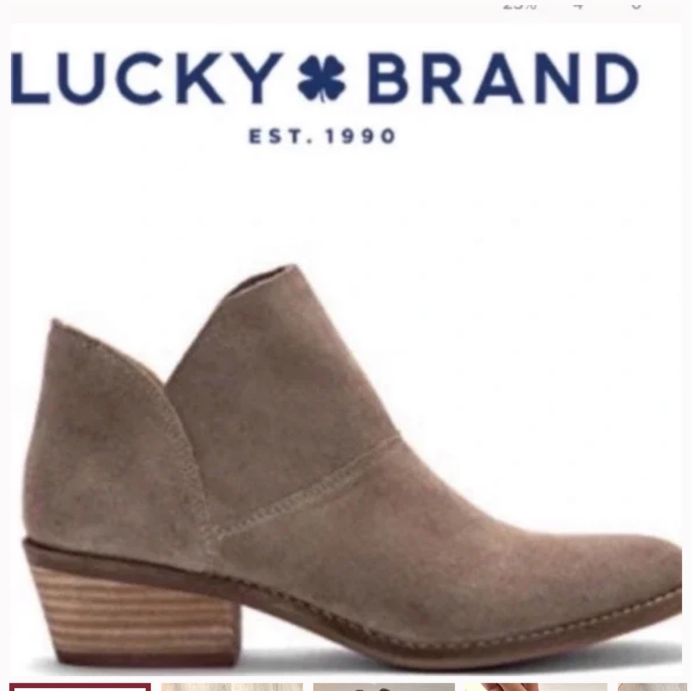 Lucky brand Fahmida taupe ankle booties